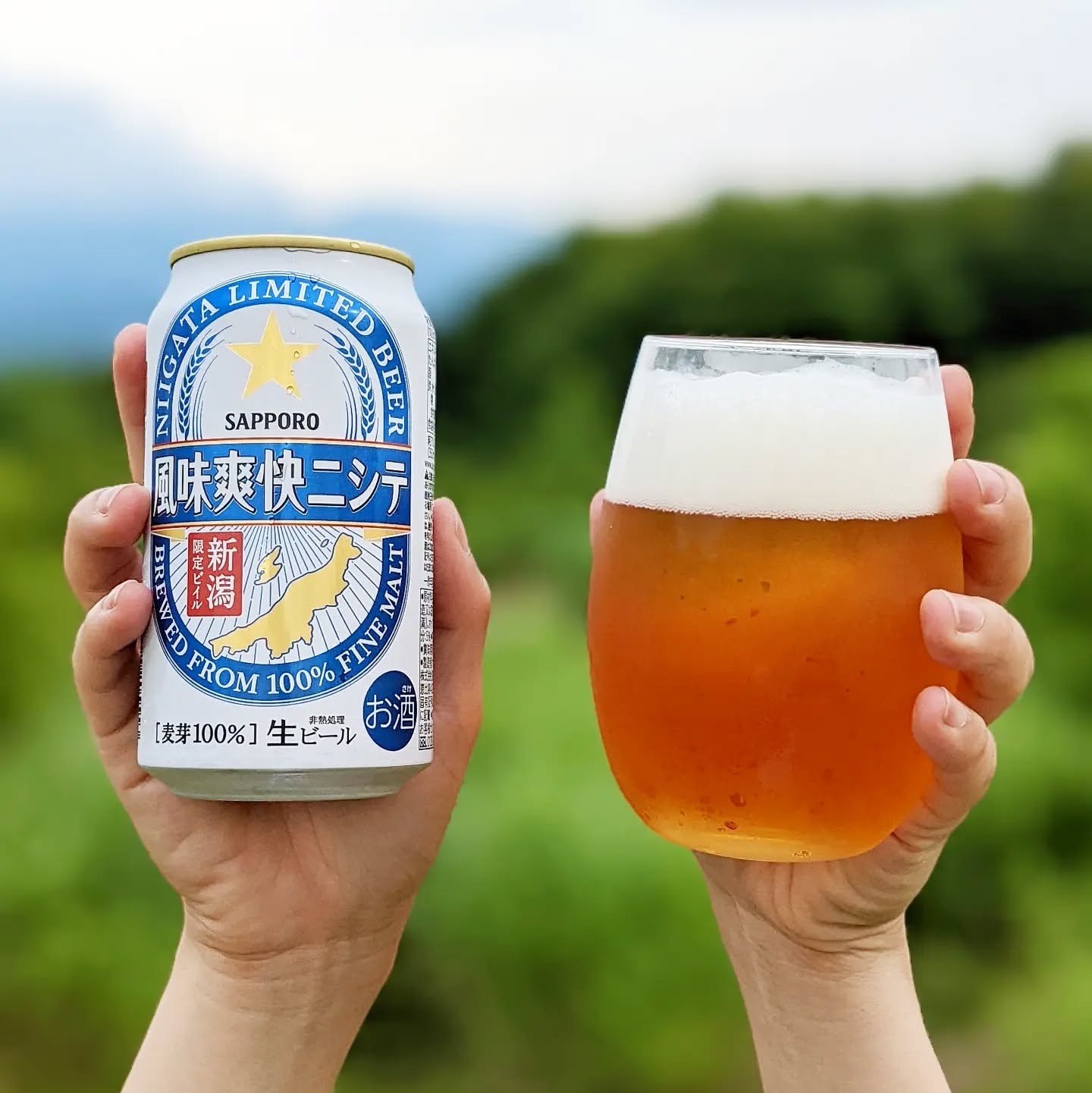 山本ホップが頂いたサッポロビールの「新潟限定ビイル 風味爽快ニシテ」